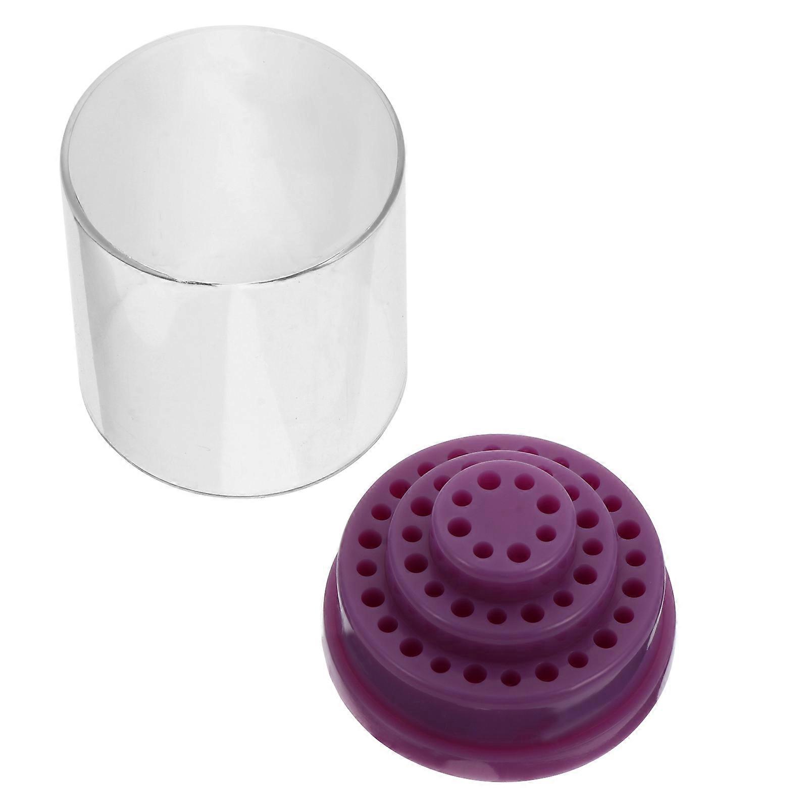 Storage Organizer Nail Drill Bit Holder for Salon 3Pcs Plastic Container