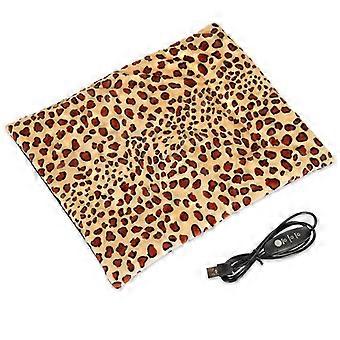 Almofada térmica para animais de estimação, temperatura constante e à prova d'água, estampa de leopardo 27x37, almofada térmica para uso interno para gatos e cães.