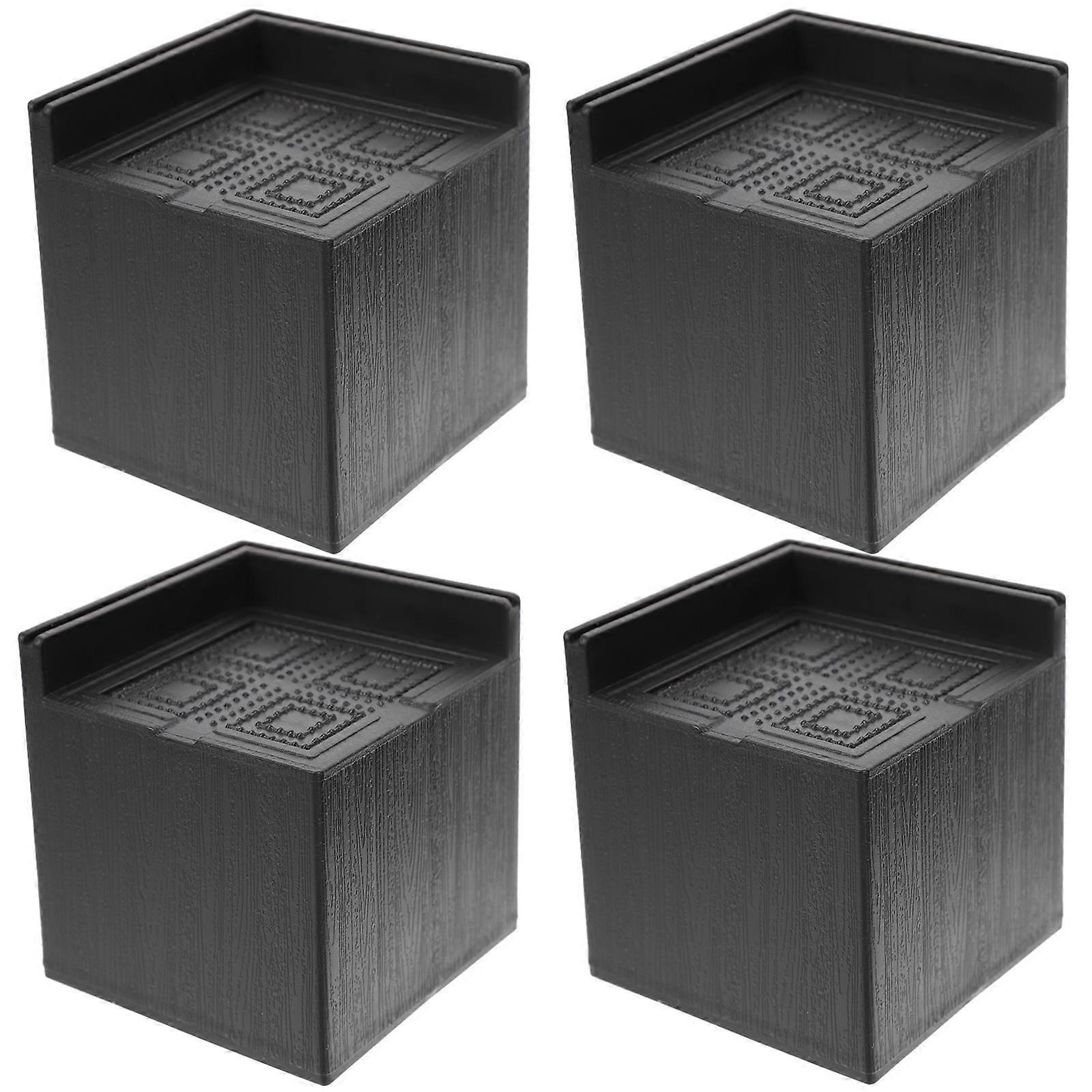 Square Furniture Risers Rubber Bed Risers for Height Lift 12Pcs