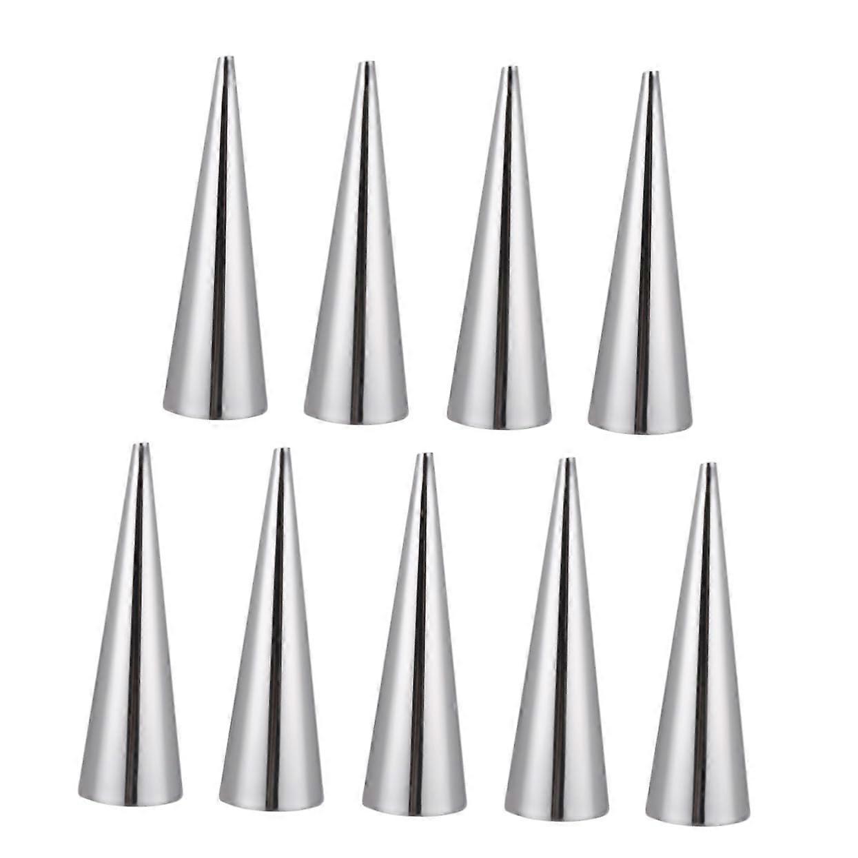 9pcs Stainless Steel Conical Croissant Molds for Bread Baking, Rust Resistant and Easy Clean