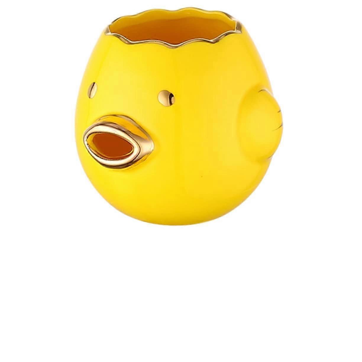 Egg Separator Ceramic Yolk Divider Cute Chick Design Baking Tool Dishwasher Safe Yellow 8x6.5x4CM