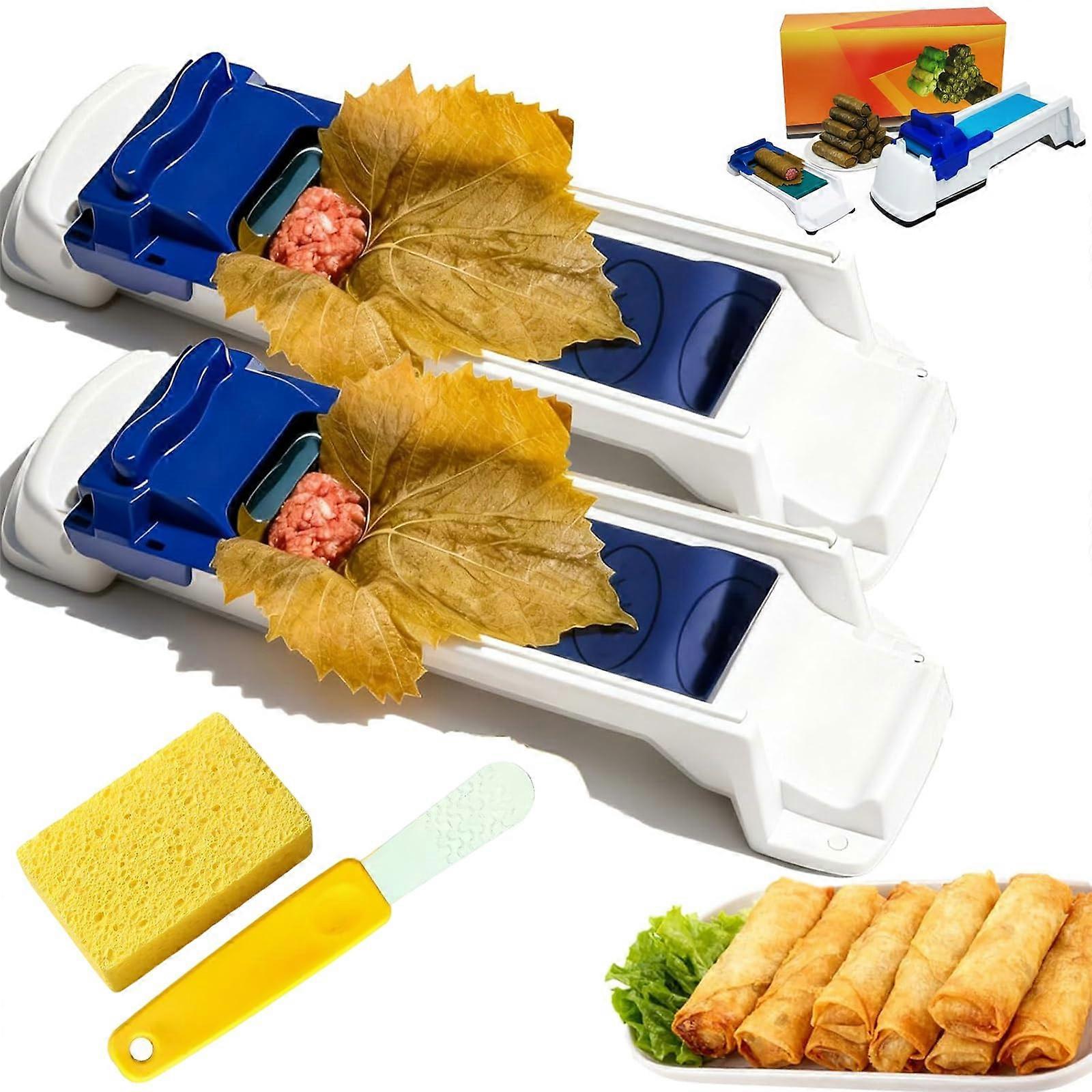 Sushi Roll Maker and Spring Roll Maker Set, MultiFunctional  Roll Tool for DIY Vegetable Meat Rolls, Easy Clean, 2PCS