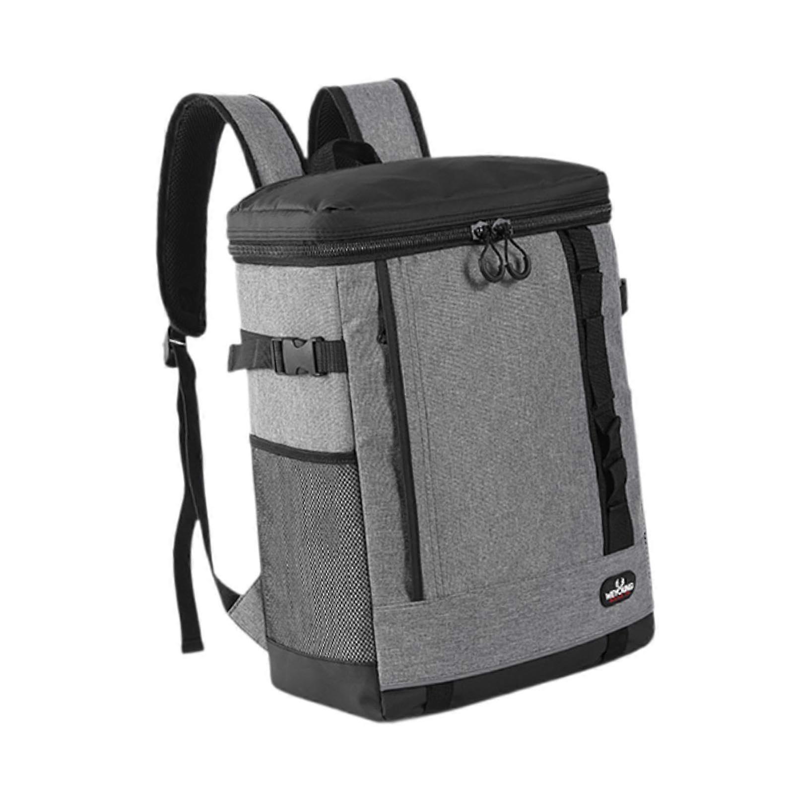 Cooler Backpack 20L Leakproof Waterproof Large Capacity for Travel Beach BBQ Lunch Grey