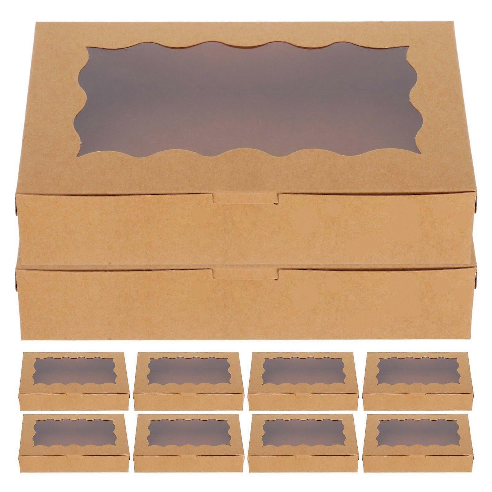 12pcs Pastry Boxes With Window Food Packaging Box With Window Cookie Box With Window Small Bakery Boxes Cookie Boxes Packaging Box