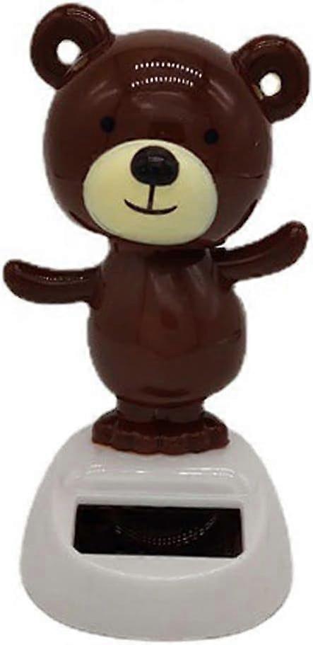 Solar Dancing Bear Dashboard Ornament with Solar Powered Motion for Car Decor and Desk Display