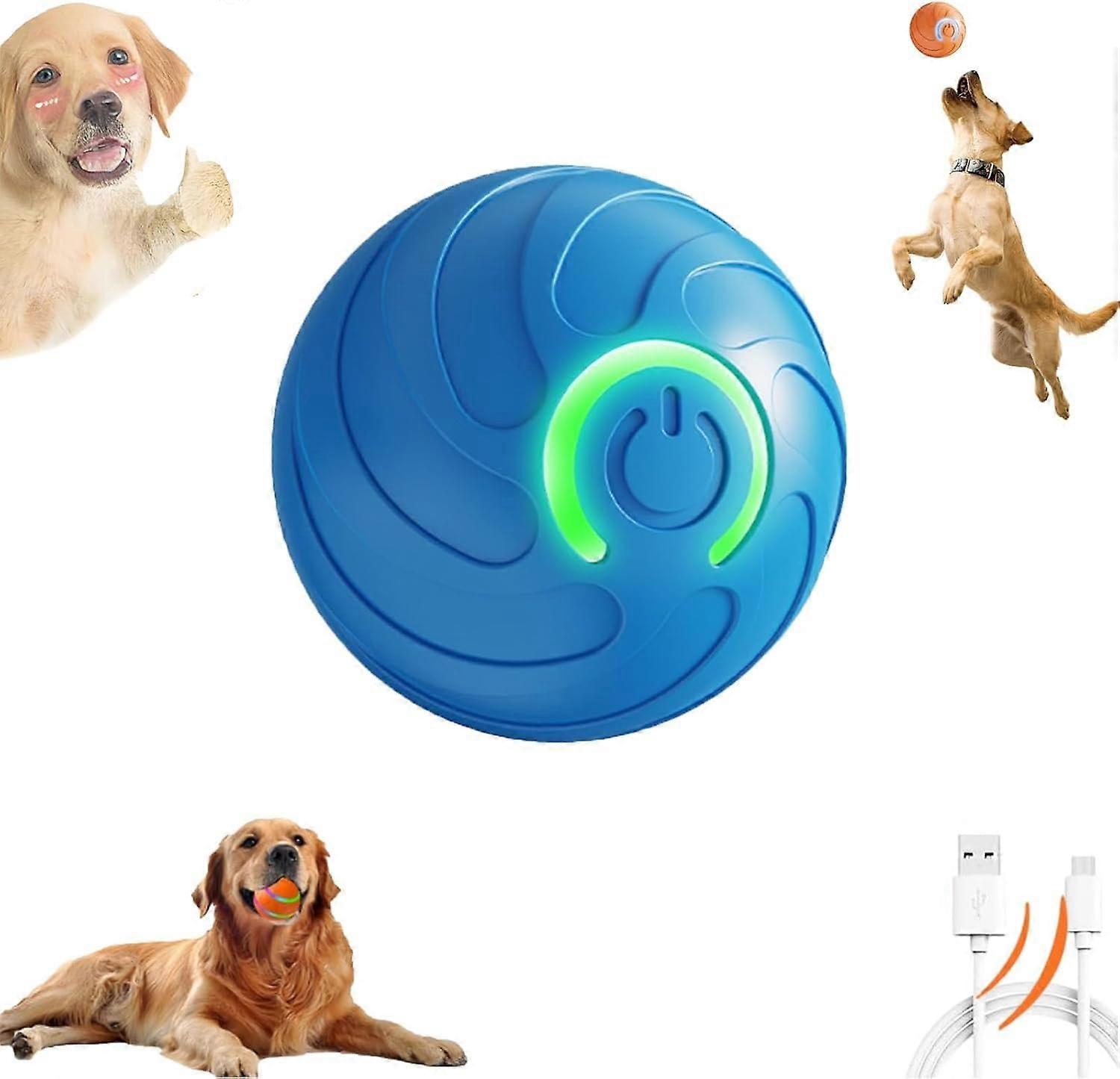 Interactive Dog Ball with Smart Motion Sensor, USB Rechargeable Auto Bouncing ChewResistant Toy for Dogs