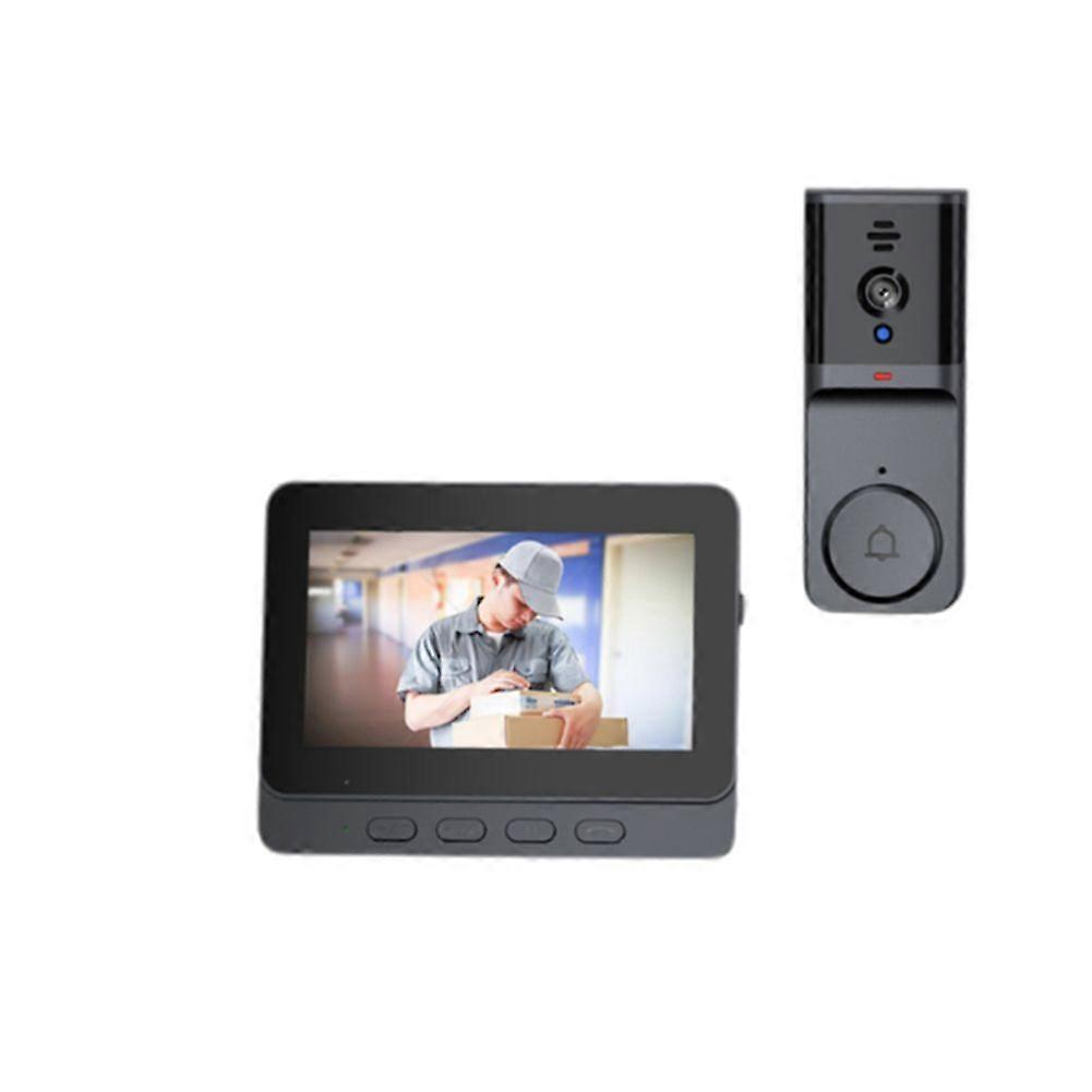 4.3" Smart Wireless Doorbell with Camera 2.4G Bluetooth Wireless Video Doorbell with Two-Way Intercom