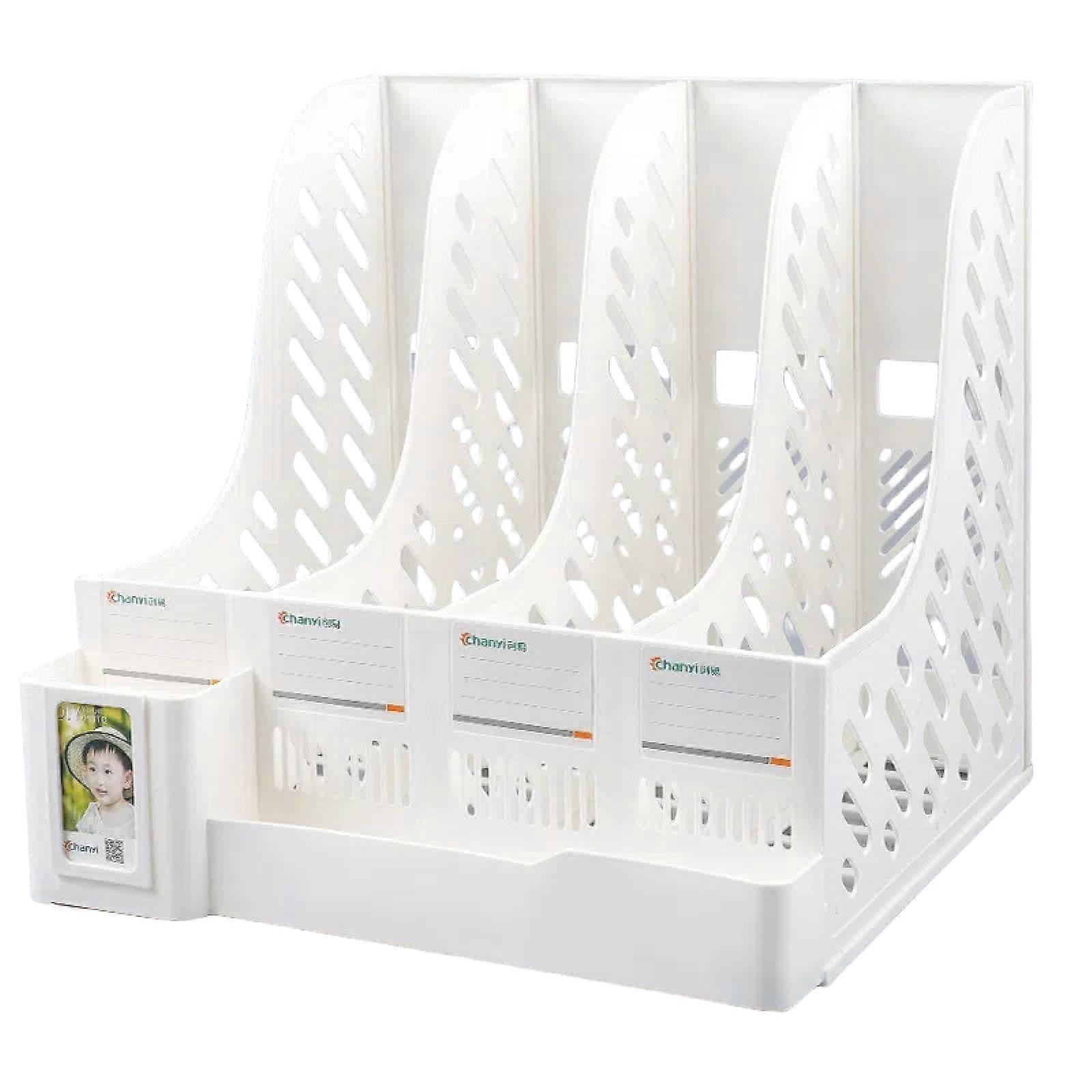 Document Storage Rack with Large Capacity, Heavy Duty Office File Organizer, 4Tier Desktop Bookshelf