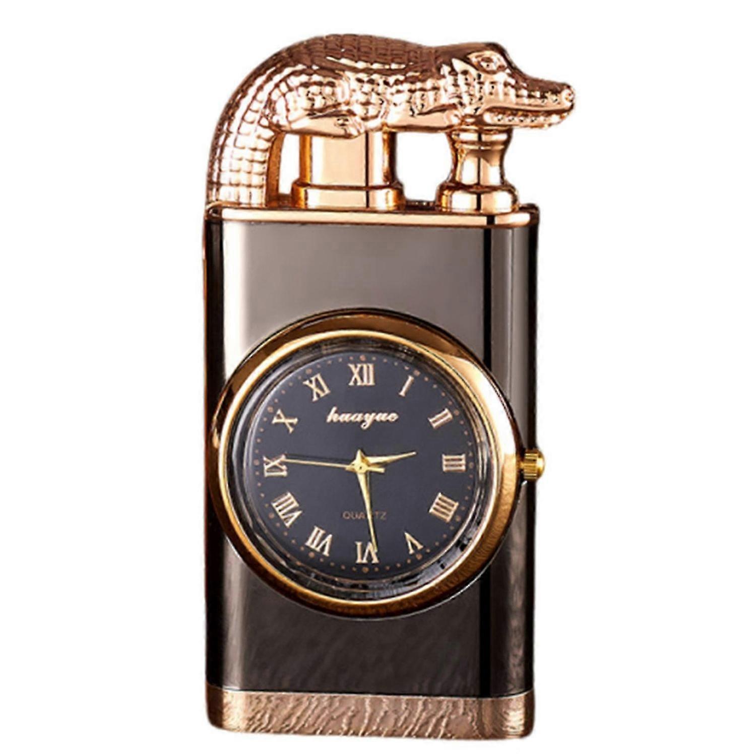 Dual Flame Lighter with Watch Windproof Unique Multifunctional Watch Lighter Present For Men