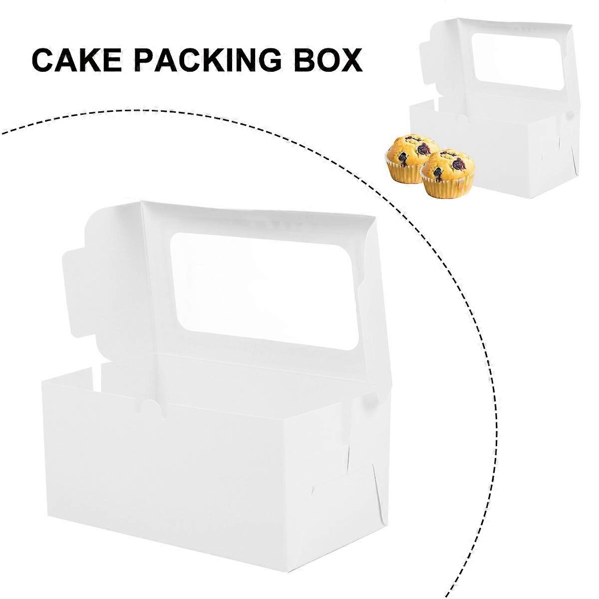White Egg Tart Box Dessert Box for Storing Cake 10Pcs Paper Packaging