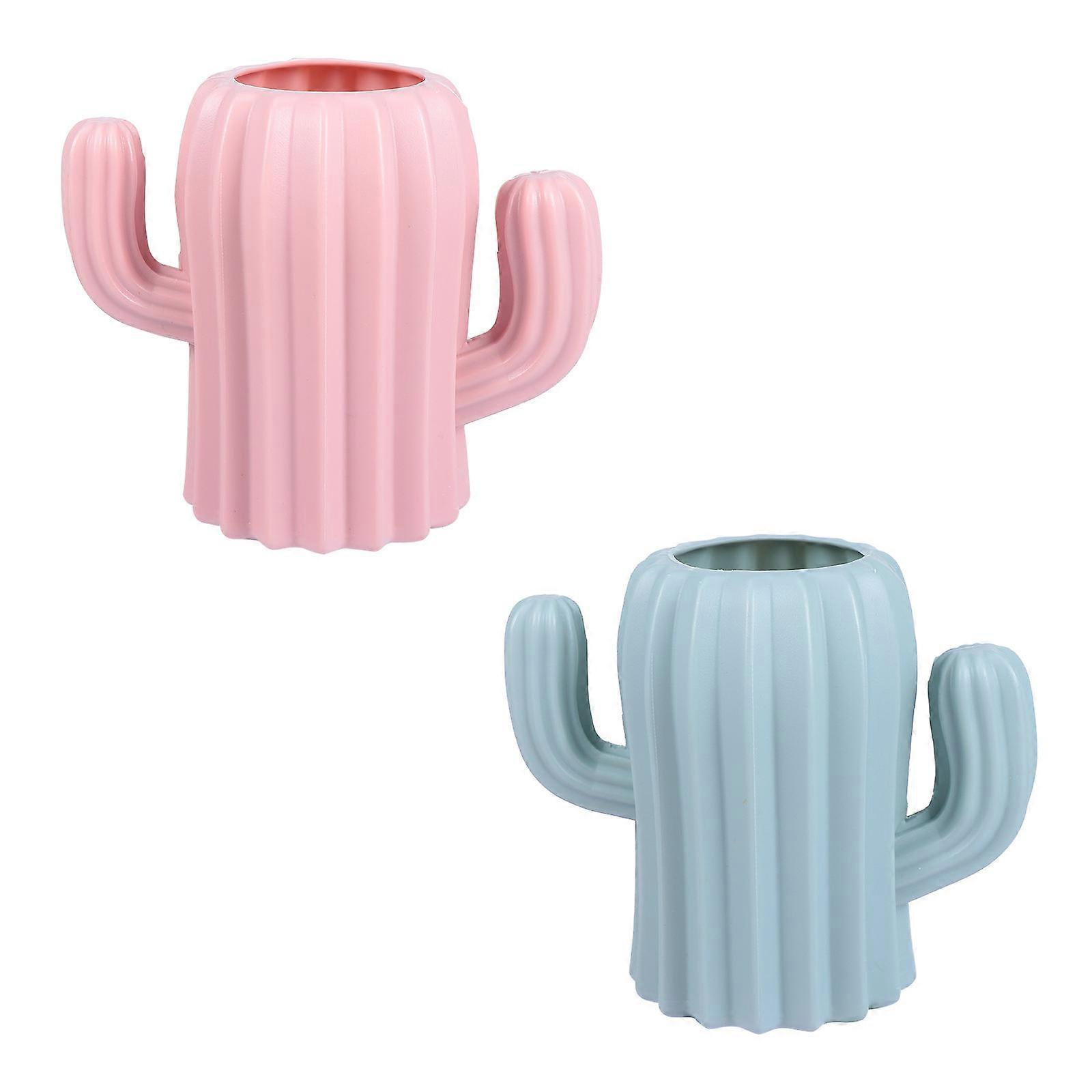 Pen Holder Brush Pot for Desktop Organizing 6Pcs Cactus Design