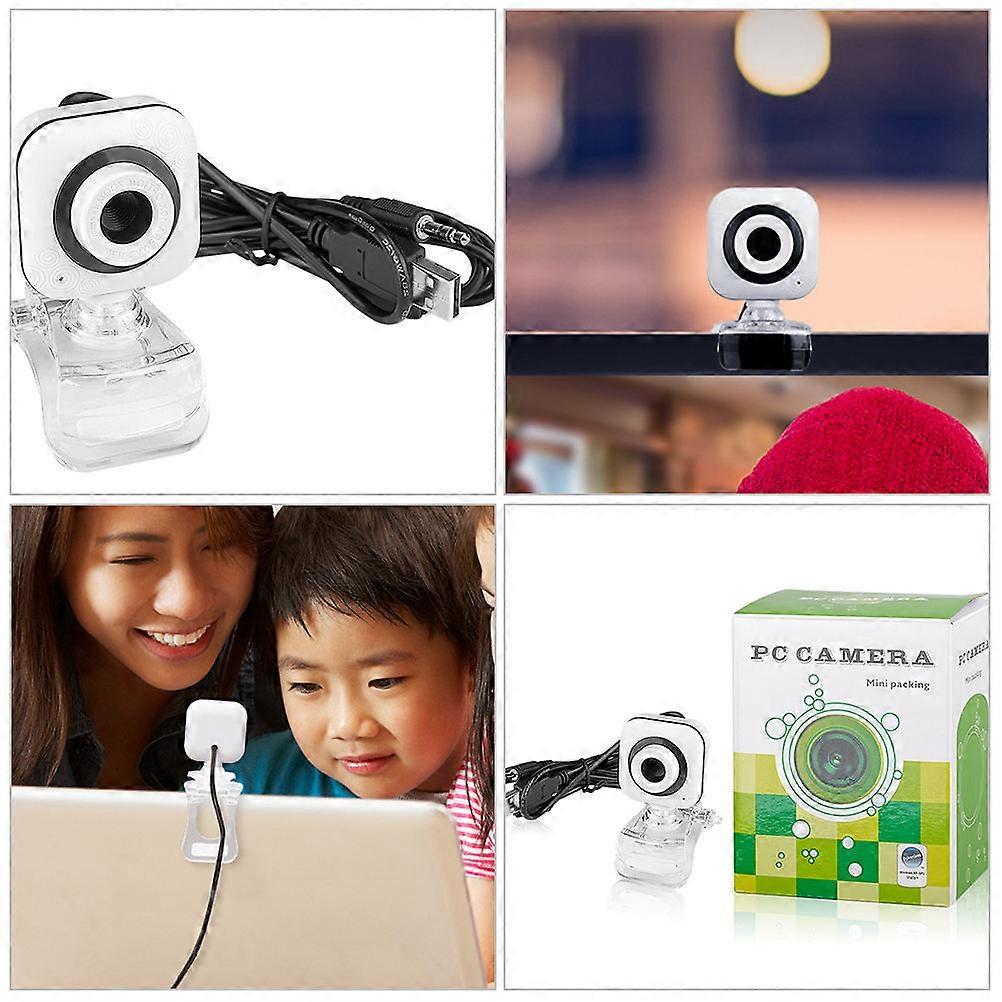 Home Computer Camera with Microphone for Live Broadcast 2Pcs USB White