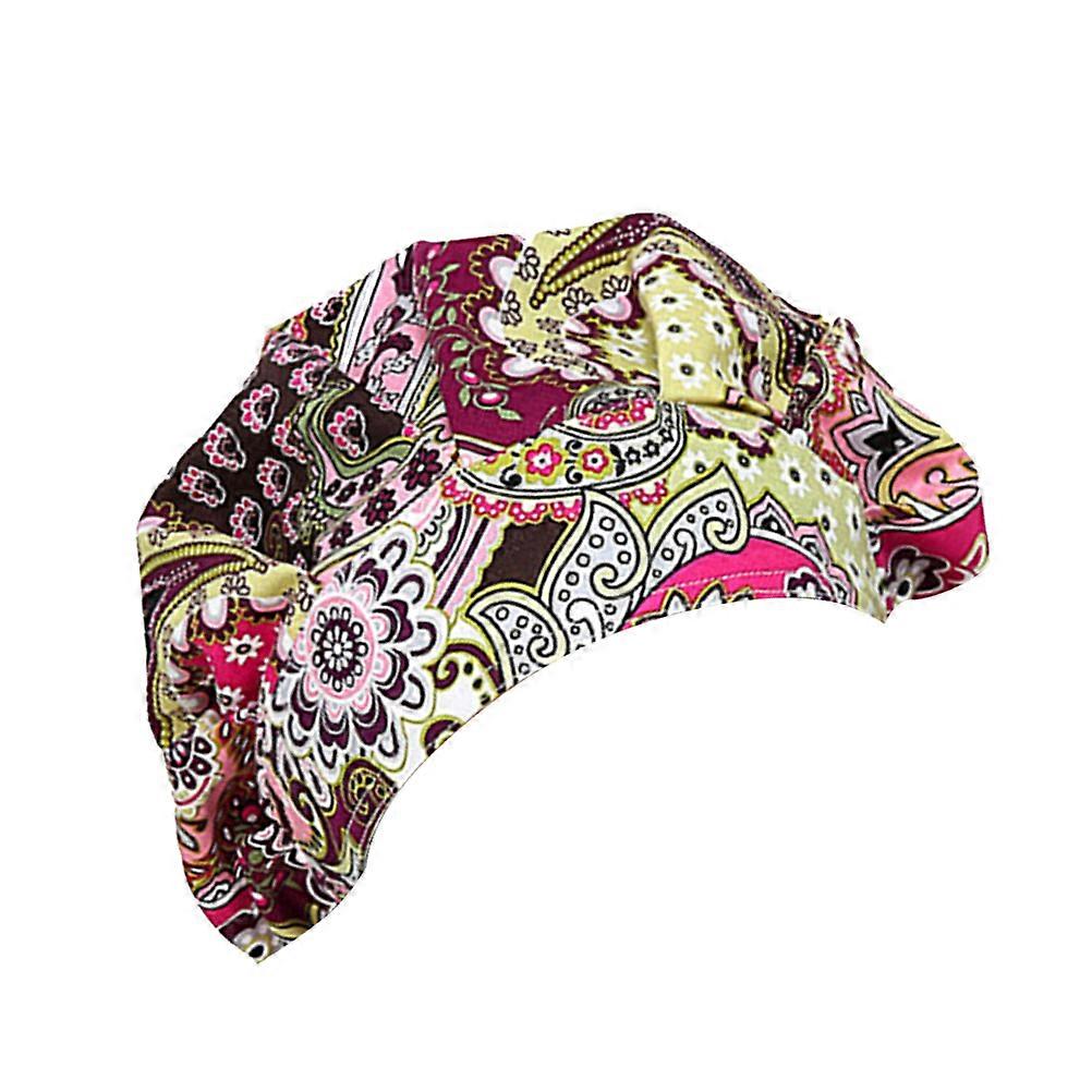 Adjustable Nurse Cap Tail Printed Cotton Operating Room Hat