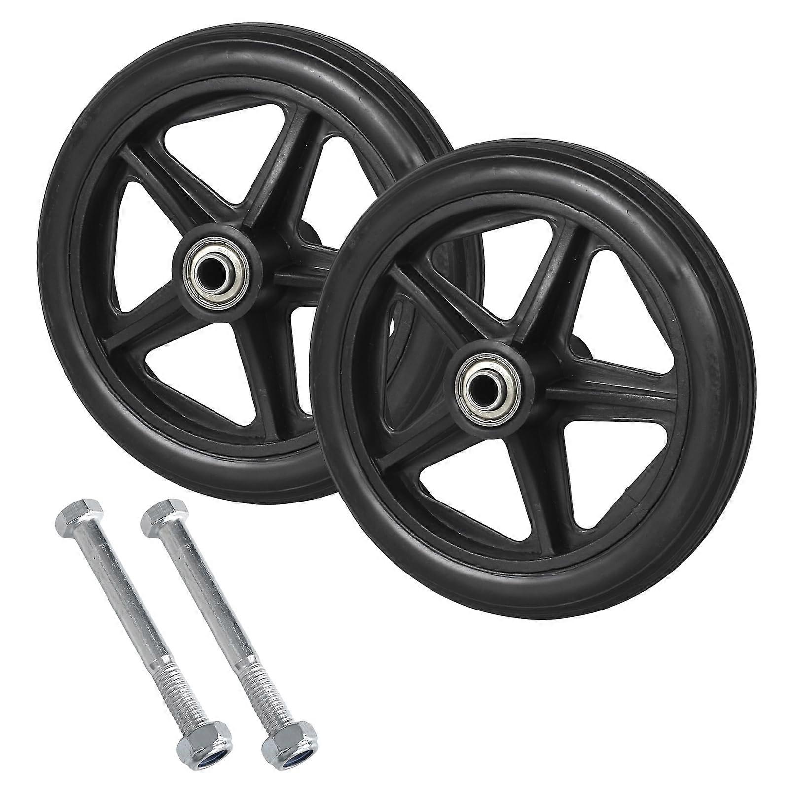Wheelchair Replacement Wheels 6 Inch Solid Front Rollator Wheels Easy Install Smooth Rolling