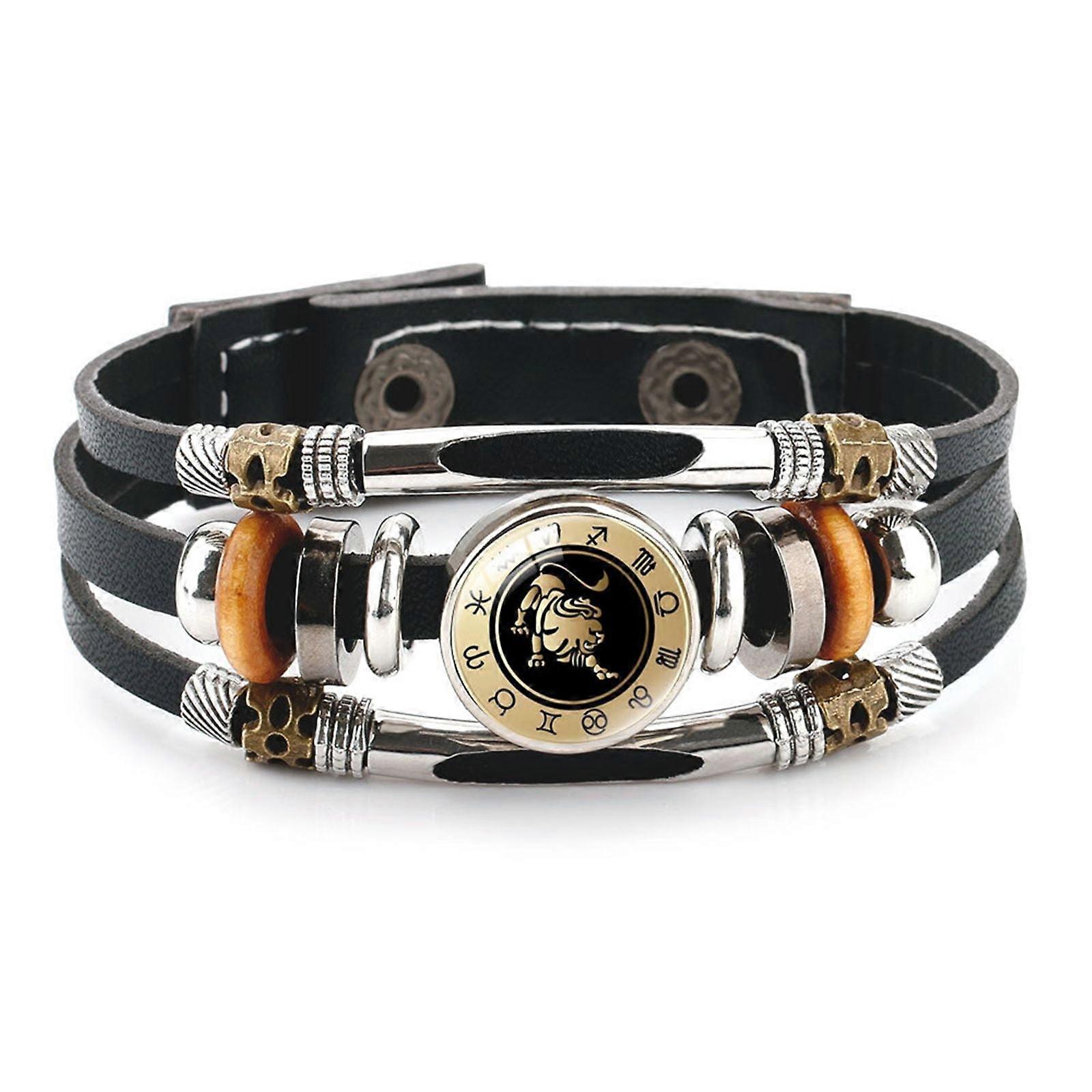 Adjustable Constellation Leather Bracelet, 12-Pack