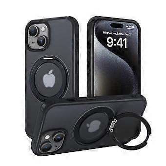 Funda magnética MagSafe compatible con iPhone 14 con soporte invisible, protección contra caídas de grado militar, diseño delgado con anillo translúcido, color negro.