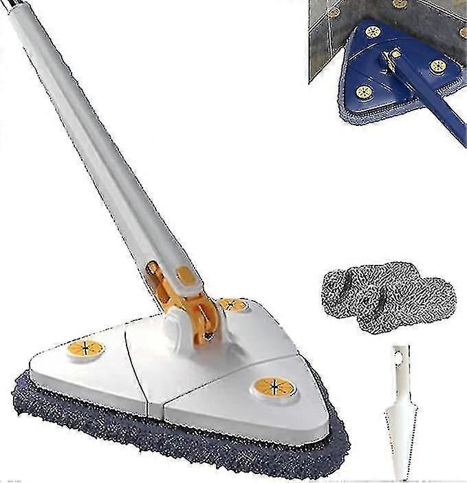 360 Degree Rotatable Adjustable Triangle Cleaning Mop White -sz.13667