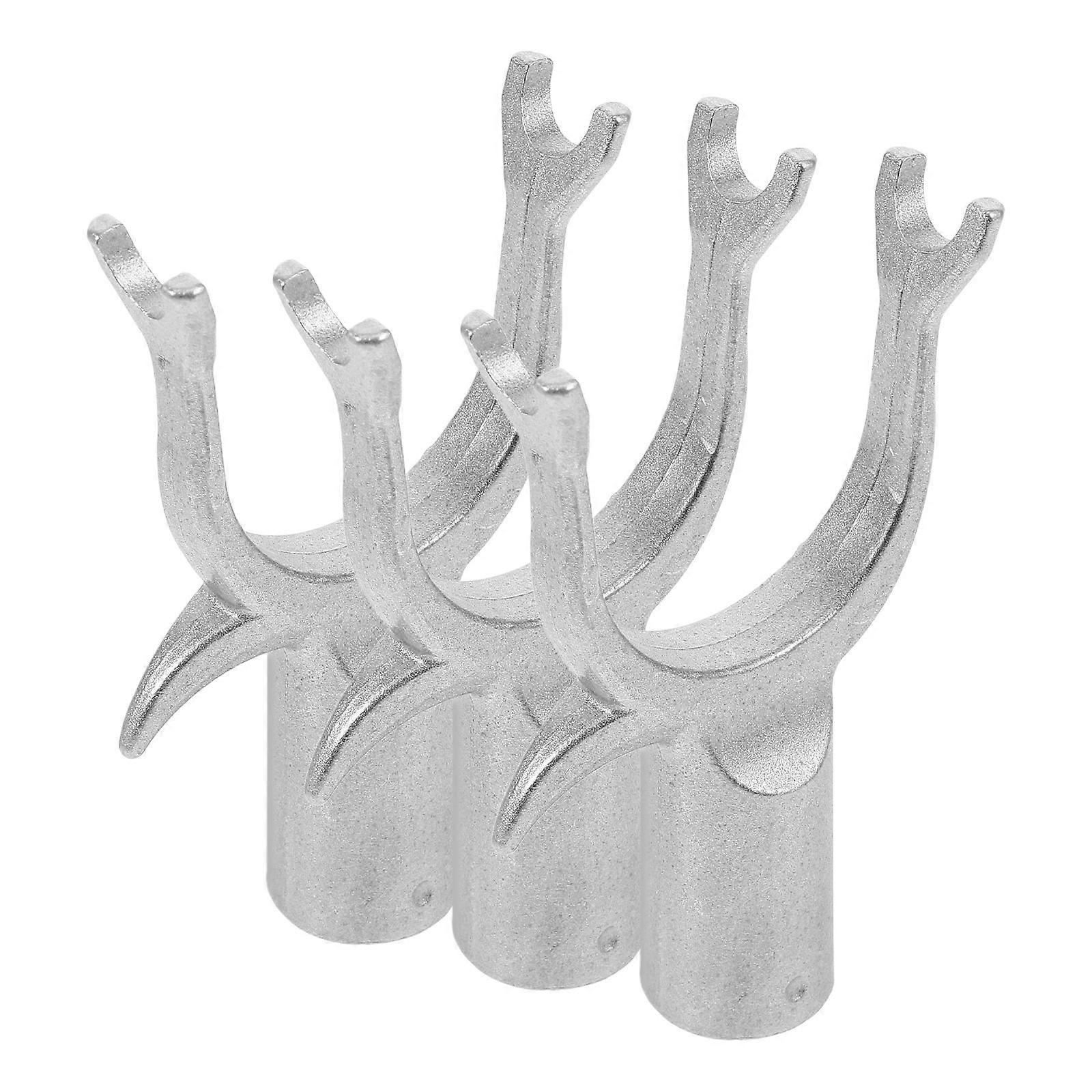 Silver Clothes Rail Fork Clothes Rod Fork Replacement 3Pcs