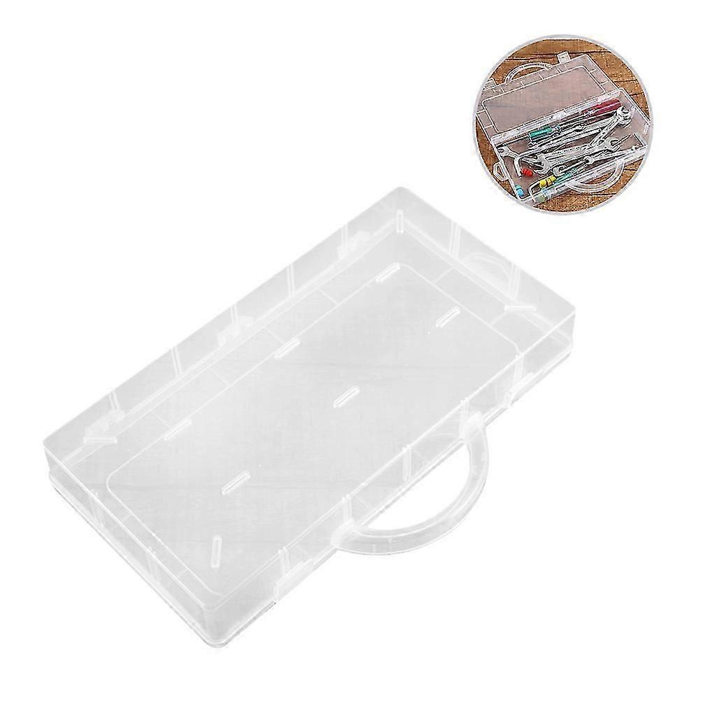 Plastic Storage Case Clear Strong Wrench Tool Organizer Rectangular Hinged Lid Dustproof 1Pack