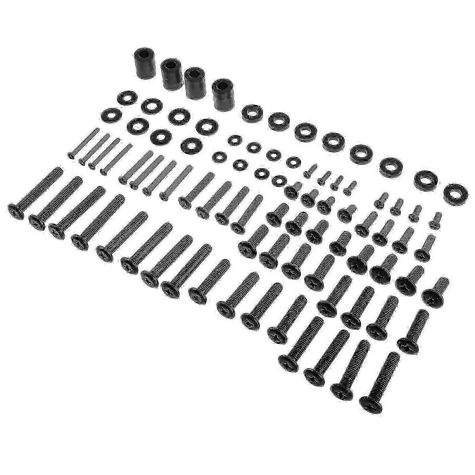 TV Mounting Screw Complete Kit for Secure Installation 88Pcs Black Hardware Set
