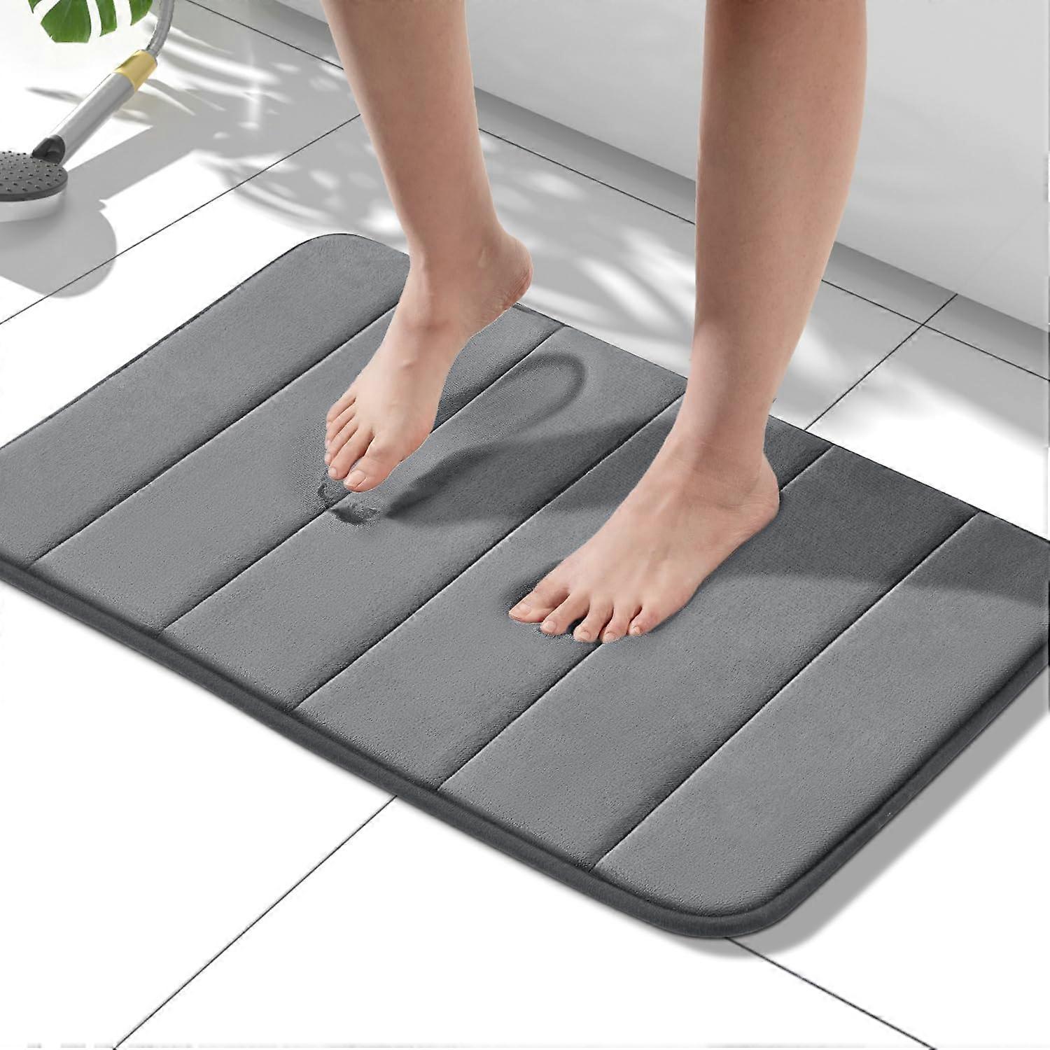 Non-Slip Memory Foam Bath Mat, Absorbent Bathroom Mat, Quick-Drying, S
