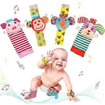 Baby Soft Rattle, Wrists Rattles Rattle Socks Foot Finders Soft Development Toys, Hand Ankle Play Item for born Babies Boy and Girl