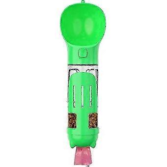 Pet Owners' Choice: 300ML Portable Dog Water Bottle with 4-in-1 Features & Waste Shovel - Green SQ3
