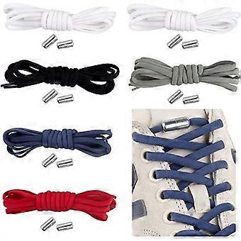 6 Pairs of Universal Elastic Shoelaces for Kids and Adults, With Metal Button Closure System, Suitable for Sports Shoes, Running, Casual Shoes Without