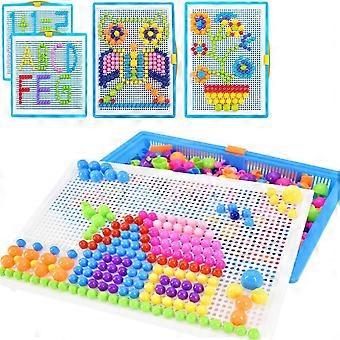 kreativ mosaik pussel 296st magnetisk byggsten färgrik konstruktion spel diy pedagogisk leksak blandade färger julfödelsedagspresent till barn b
