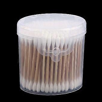 Holzstäbchen Wattestäbchen Qtips KATEA Doppelspitze mit Baumwollköpfen - vielseitig, sicher, sehr saugfähig und hygienisch