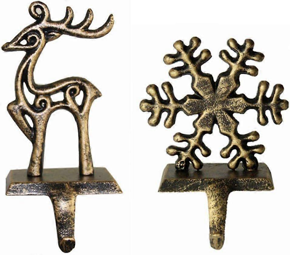 2pack Stocking Hanger Holder Elf+Snowflake Fireplace Decorations Photo Display