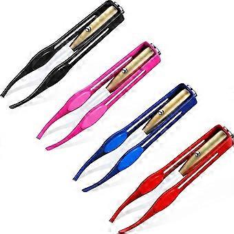 4 Pieces Tweezers,stainless Steel Makeup Led Tweezers Luminous Tweezers