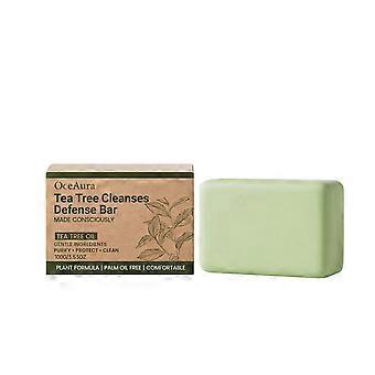 Sabonete de 100g com óleo de melaleuca e manteiga de karité para corpo, rosto e pele. Sabonete em barra de melaleuca para homens e mulheres, limpeza suave e calmante.