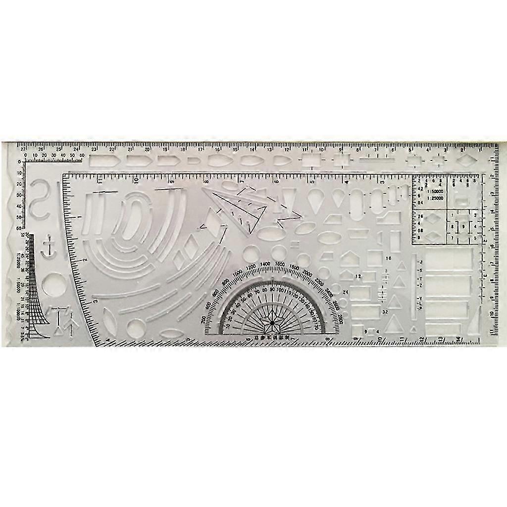 Military Drawing Template Stencil, Plastic Translucent NATO Symbols Drafting Ruler Measuring Tool for Technical Mapping Plotting