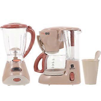 2stk Børnekøkken Leg Legetøj Køkkenmaskine Legetøj Kaffemaskine Juicer Legetøj med lys og lyd