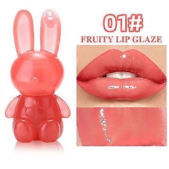 Bunny Lip Gloss | Vandig Kanin Lipgloss | Kanin Jelly Flydende Læbestift Koreansk Make Up | Fugt fylder læber farvning holdbar | Glas Finish Læber Ti