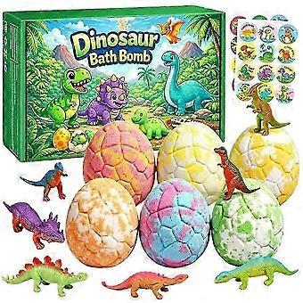 12pcs Bath Bombs Skin Friendly Bathing Kit Kids Bath Bombs Natural Mega Bubbles Dinosaur Toys Set for Kids