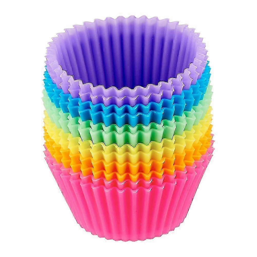 12pc Round Silicone Baking Moulds Set