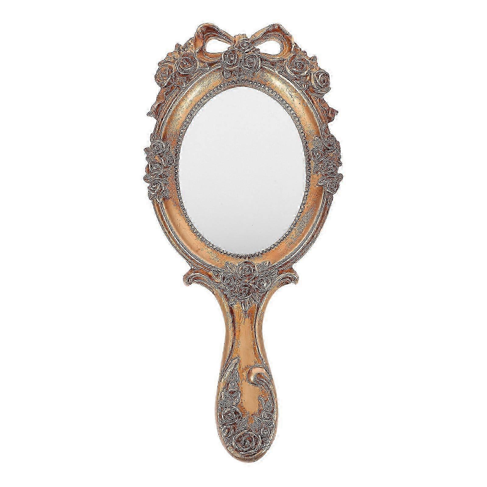 Retro Resin Handheld Mirror Compact
