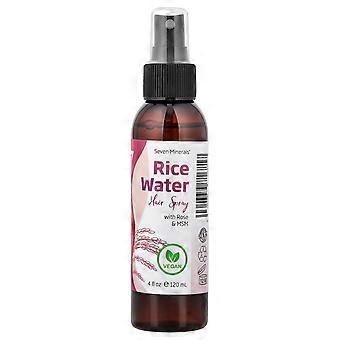 Seven Minerals, Rice Water Hair Spray with Rose & MSM, 4 fl oz (120 ml)