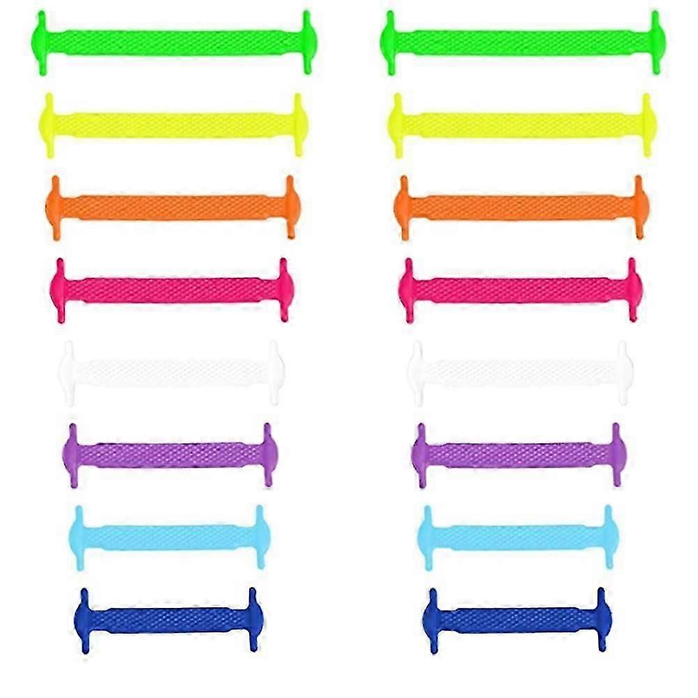 Elastic silicone shoelaces flat loopless shoelaces