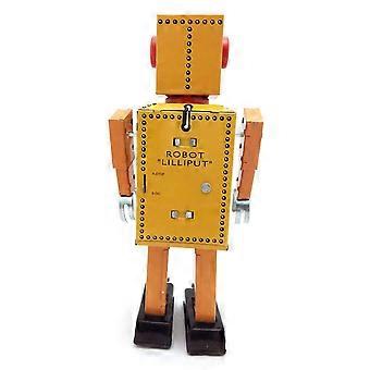 Robô de brinquedo retrô grande de lata com mecanismo de corda e movimento de caminhada, item colecionável e presente para adultos.