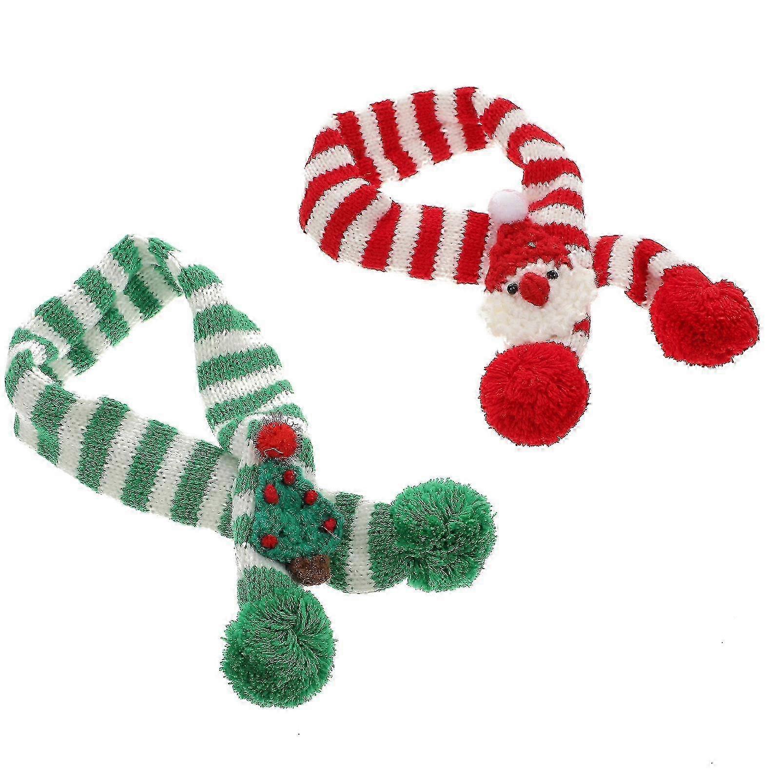 Festive Knitted Pet Scarf Pair
