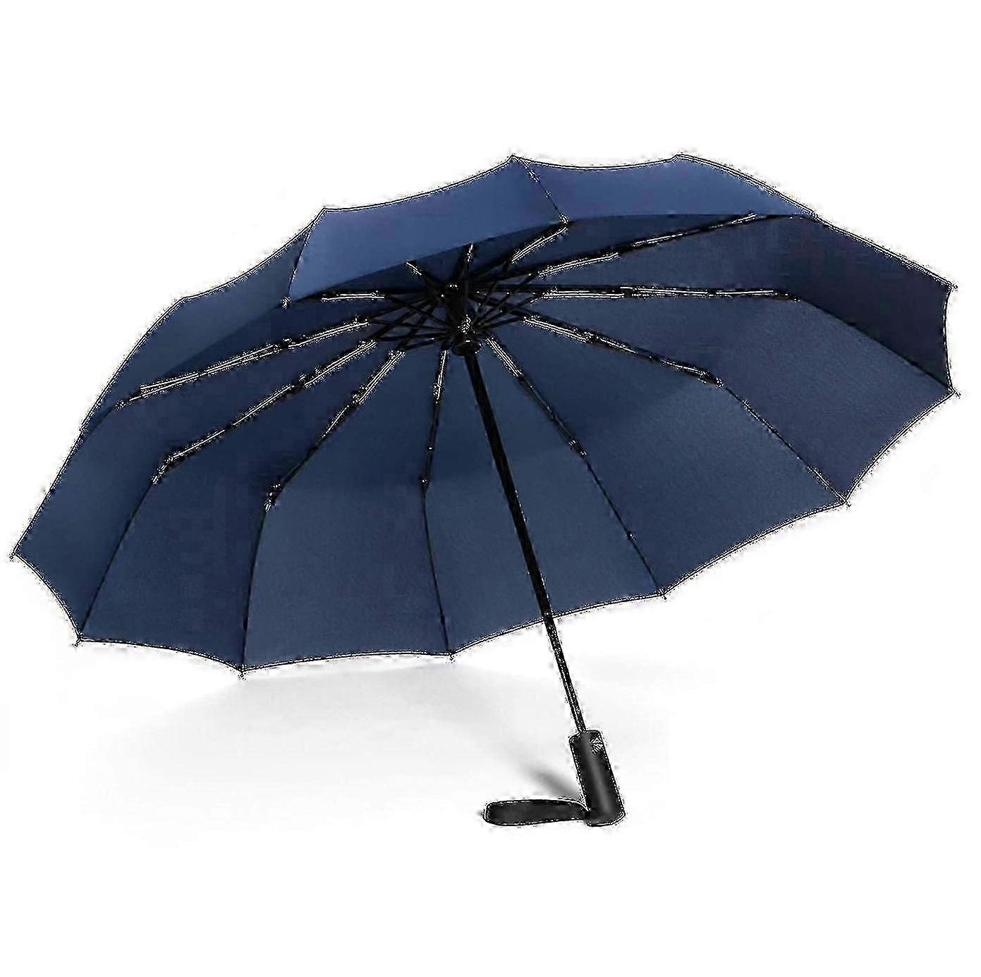 12-Rib Windproof Auto Open Umbrella