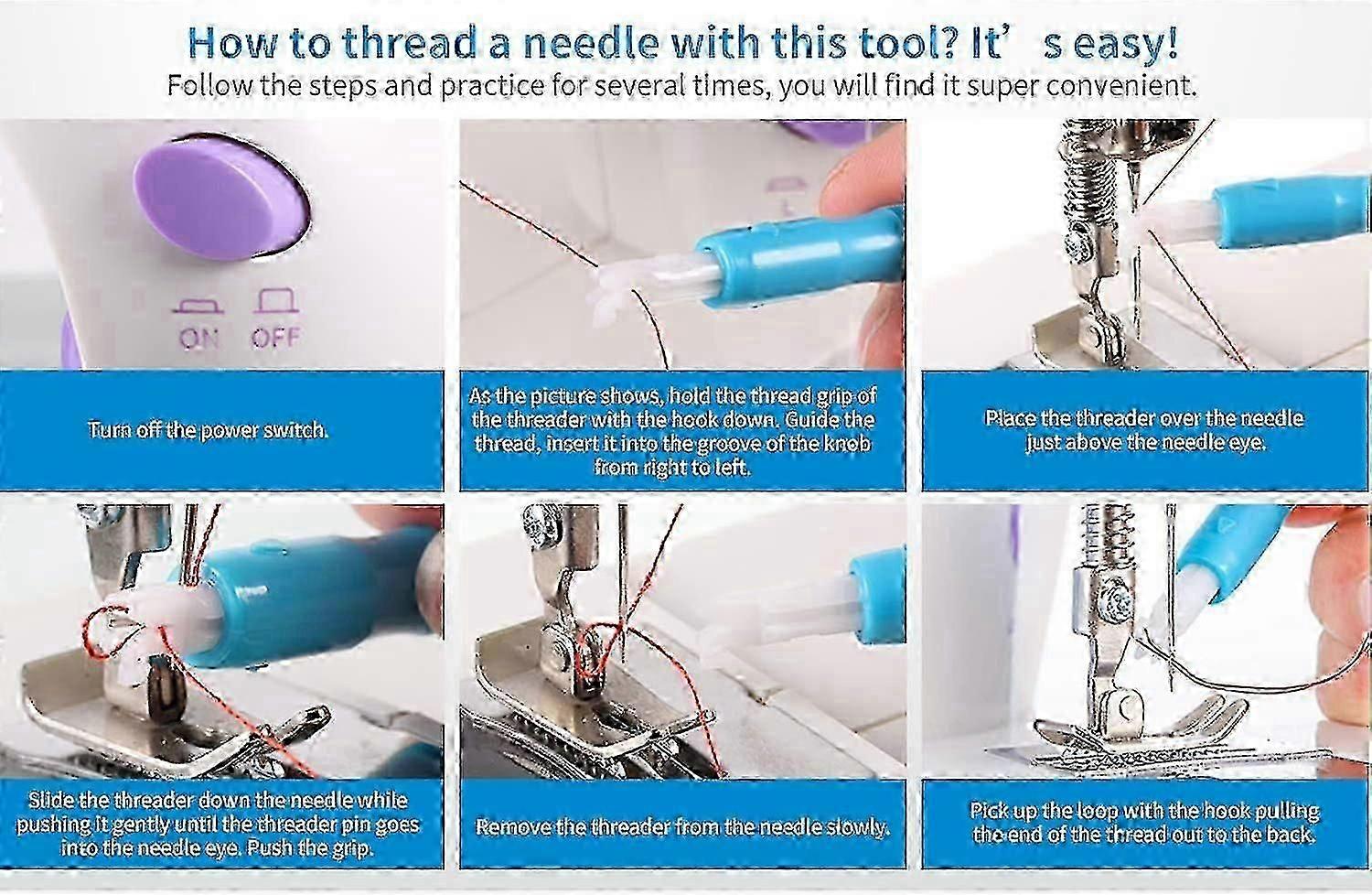 2Pcs Sewing Machine Needle Threader Automatic Threader Quick Sewing Threader Needle Tool COS