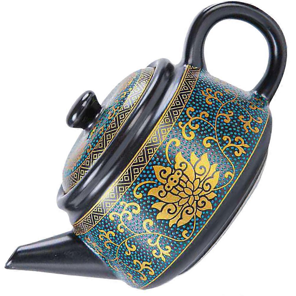 Classic Retro Ceramic Teapot for Tea Brewing 3Pcs Multi Colored Set