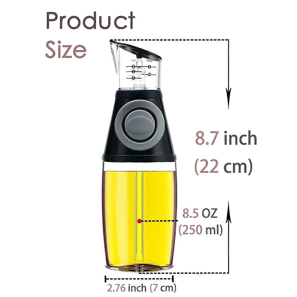 Dual-Function Oil Dispenser, Precision Nozzle, Refillable Glass Bottle
