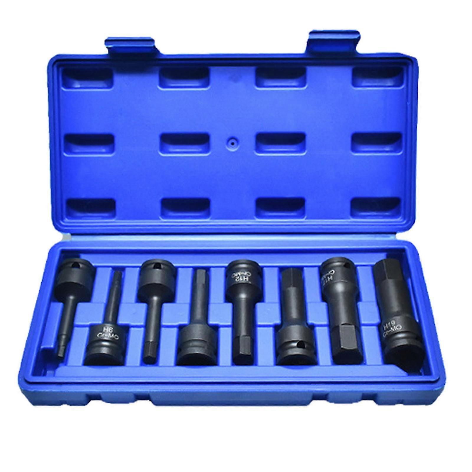 Pneumatics Hexagonal Socket Set with Multiple Size Impact Hexagonal Bit for Workshop and Home