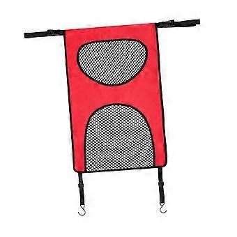 Car Dog Divider for Rear Seating with Removable High-Density Fabric, Upper Clasps, and Lower Anchors for Vehicle Travel  Red