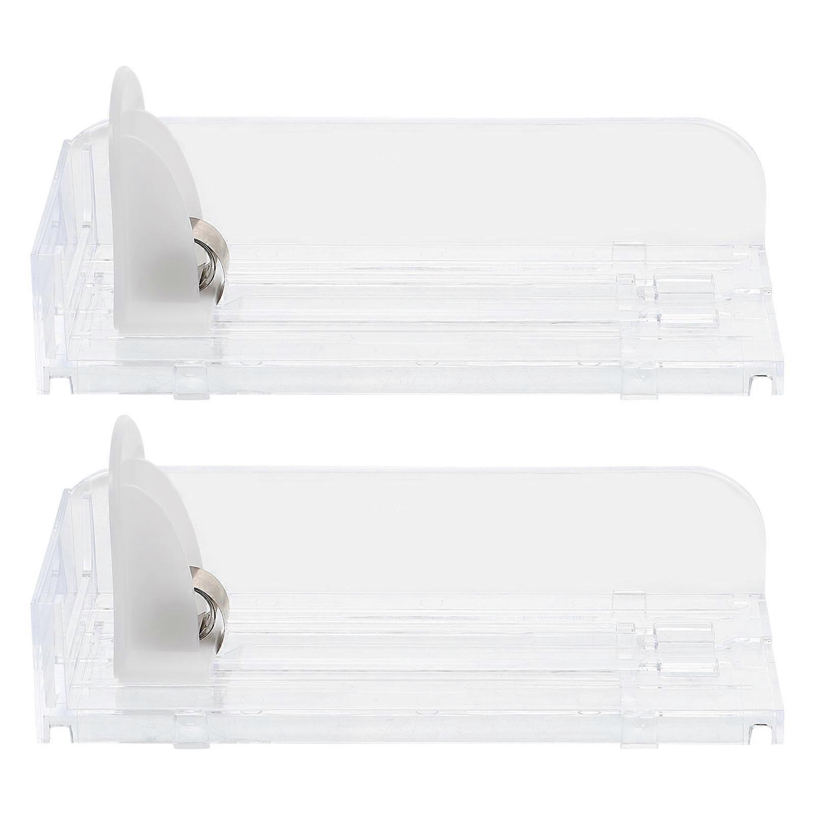 Auto-Push Showcase compatible with Storage Use 2Pcs Transparent Display Case